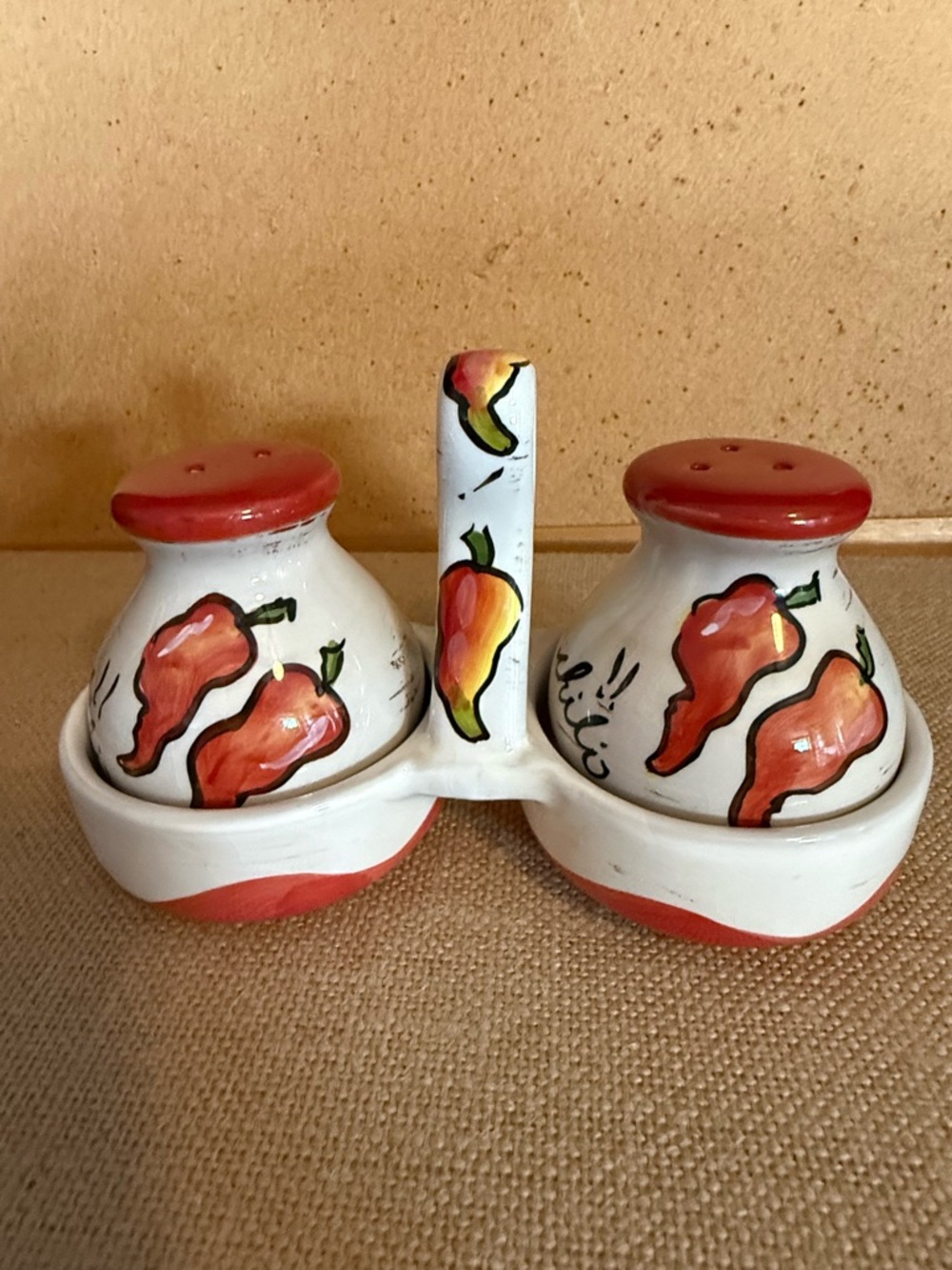 Hand-Painted Chili Pepper Salt & Pepper Shakers